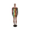 Long sleeves bodycon mini dress Rasta Slim fit reggae color print - Image 3