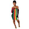 Long sleeves bodycon mini dress Rasta Slim fit reggae color print - Image 12