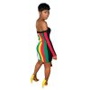 Long sleeves bodycon mini dress Rasta Slim fit reggae color print - Image 5