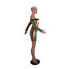 Long sleeves bodycon mini dress Rasta Slim fit reggae color print - Image 13