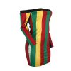 Long sleeves bodycon mini dress Rasta Slim fit reggae color print - Image 8