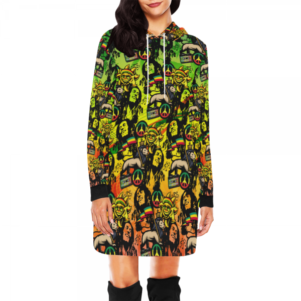 Rasta Mini Dress Women extra Long Hoodie