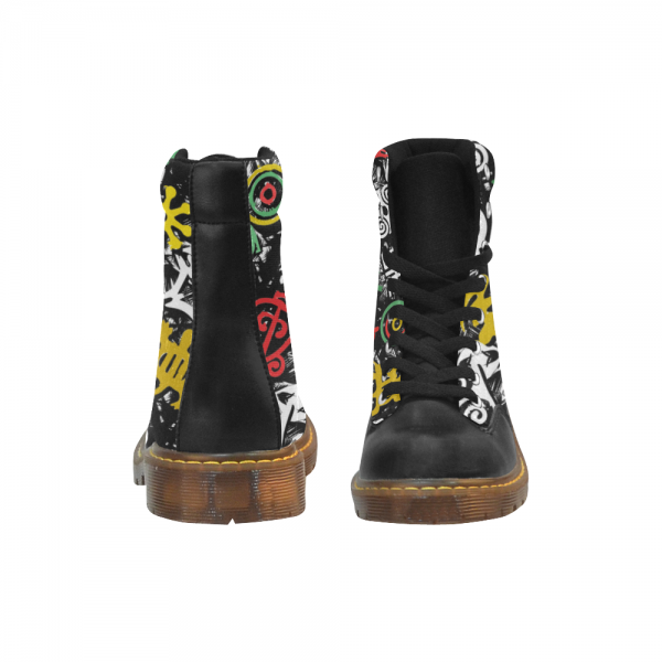 Jahbiz Rasta Black combat Bob Marley Army boots