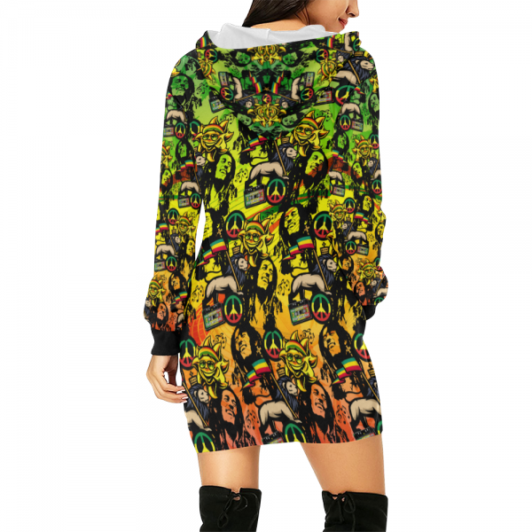 Rasta Mini Dress Women extra Long Hoodie