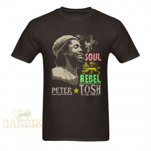 Peter Tosh Rasta custom t shirts Mens Brown short Sleeve printed tee shirt