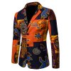 African inspired cotton print mens suit blazer